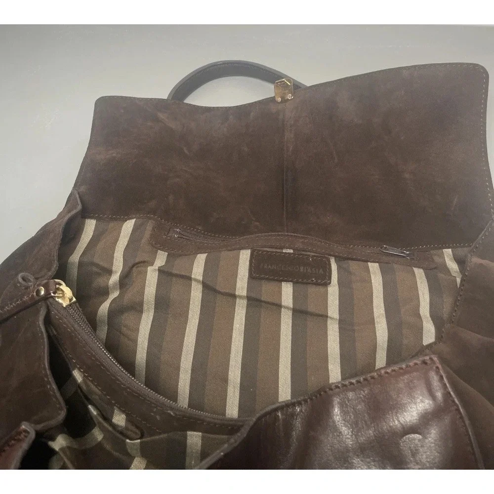 FRANCESCO BIASIA Large Leather Suede Handbag
